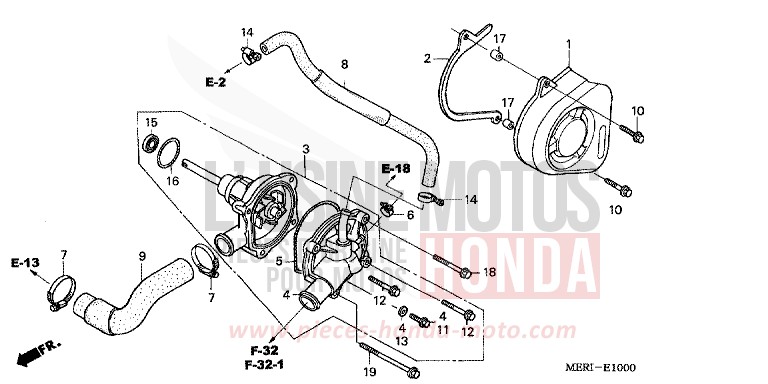 WASSERPUMPE von CBF600S ABS FORCE SILVER METALLIC (NH411) von 2004